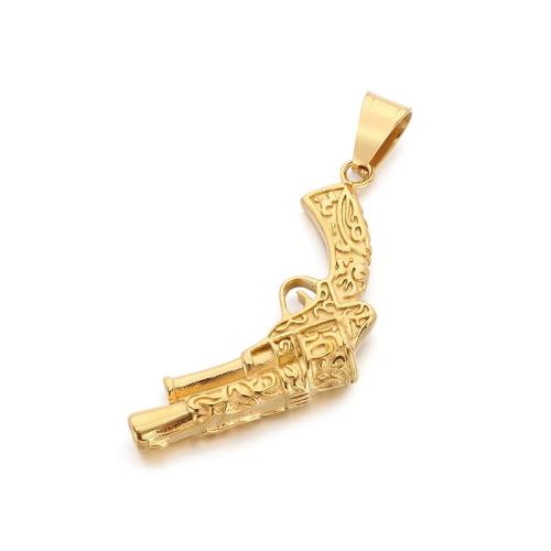 Titanium Steel Pendants, Gun, plated, DIY 