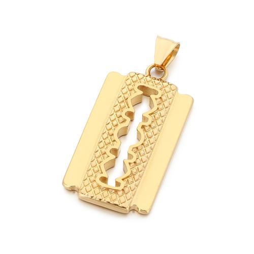 Titanium Steel Pendants, Razor Blade, plated, DIY & hollow 