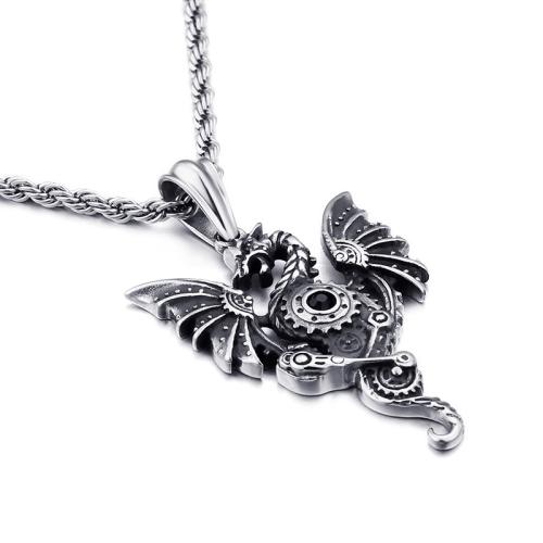 Titanium Steel Pendants, Dragon, vintage & DIY original color 