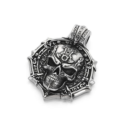 Titanium Steel Pendants, Skull, vintage & DIY original color 