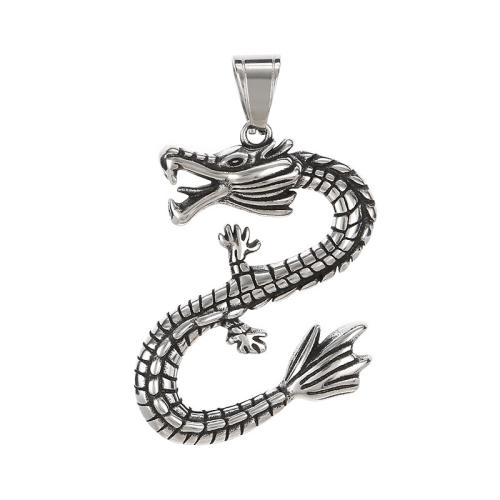 Titanium Steel Pendants, Dragon, vintage & DIY original color 