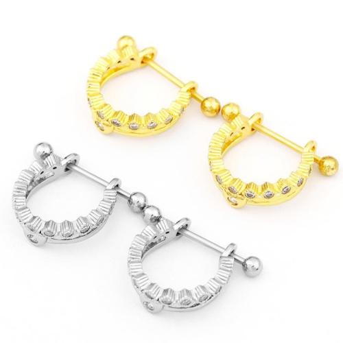 Stainless Steel Nipple Piercing Jewelry, 304 Stainless Steel, plated, fashion jewelry & micro pave cubic zirconia 