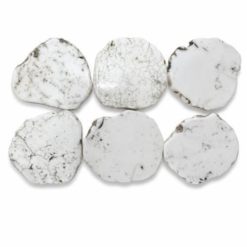 Gemstone Cabochons, Howlite, DIY, length 45-55mm, width 45-55mm, thickness 5-7mm 