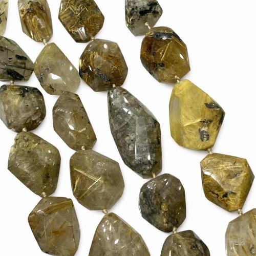 Rutilated Quartz Beads, Nuggets, polished, DIY & faceted, gold, beads size 10-20x11-25MM 