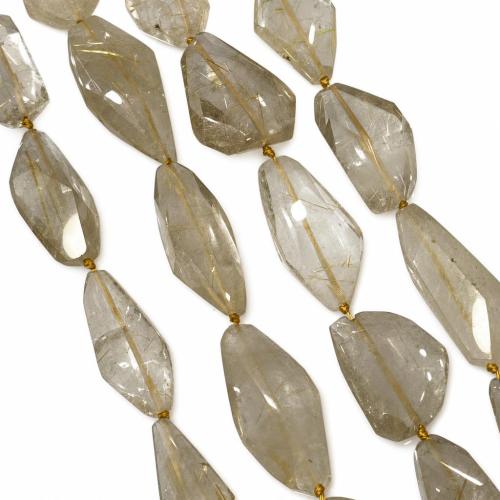 Rutilated Quartz Beads, irregular, polished, DIY & faceted, gold, beads size 13-18x21-28MM Approx 38 cm 