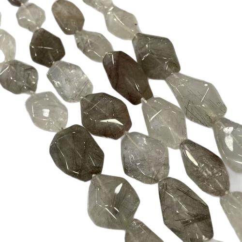 Rutilated Quartz Beads, irregular, polished, DIY & faceted, gold, beads size 11-20x5-35MM Approx 38 cm 