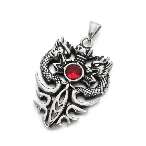 Titanium Steel Pendants, Dragon, vintage & DIY & with rhinestone 