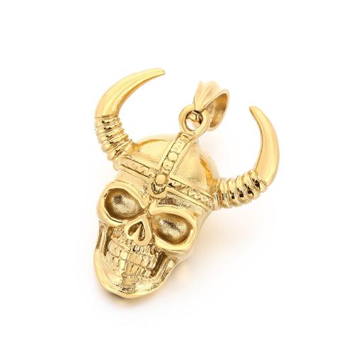 Titanium Steel Pendants, Skull, plated, DIY 