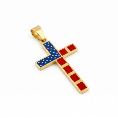 Titanium Steel Pendants, Cross, Vacuum Ion Plating, DIY & enamel 