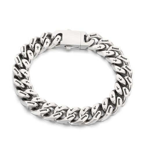Titanium Steel Bracelet & for man & frosted, original color 