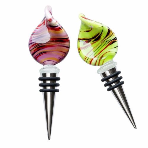 Lampwork Bottle Stopper, with Zinc Alloy, Twist [
