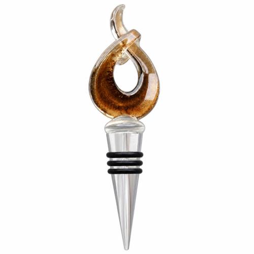 Lampwork Bottle Stopper, with Zinc Alloy, silver foil 