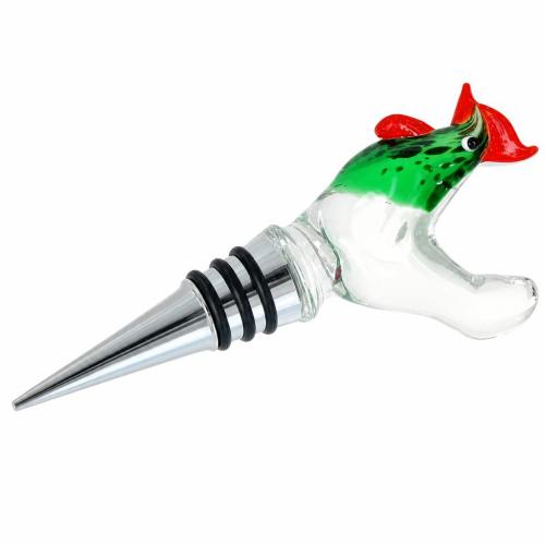Lampwork Bottle Stopper, with Zinc Alloy, Chicken, 126mm 