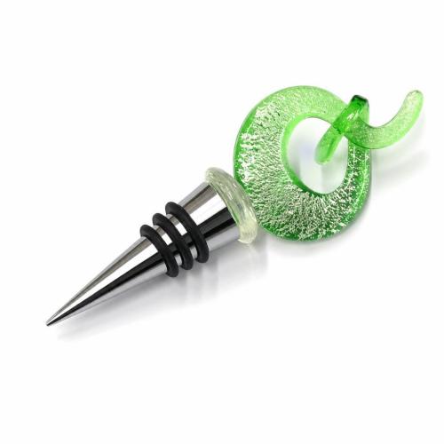 Lampwork Bottle Stopper, with Zinc Alloy, silver foil, 137mm 