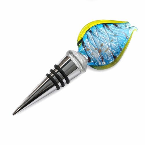 Lampwork Bottle Stopper, with Zinc Alloy, silver foil, 131mm 