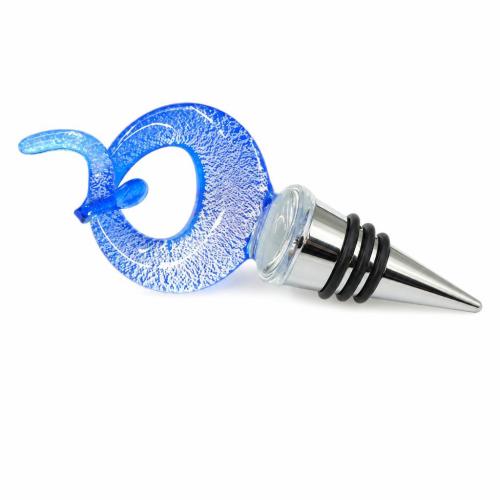 Lampwork Bottle Stopper, with Zinc Alloy, silver foil, 137mm 