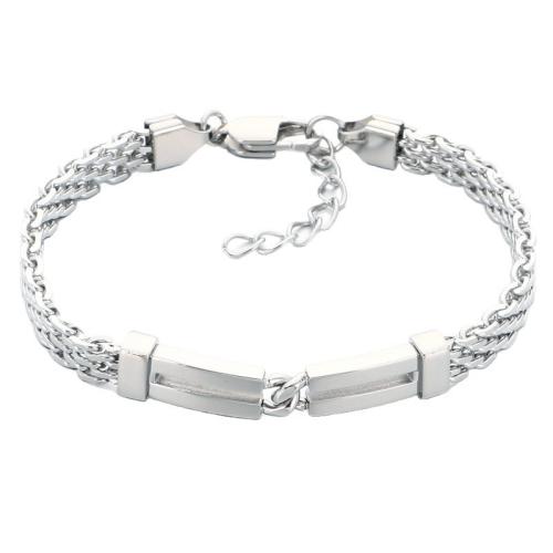 Titanium Steel Bracelet, Vacuum Ion Plating, fashion jewelry & for man & hollow 