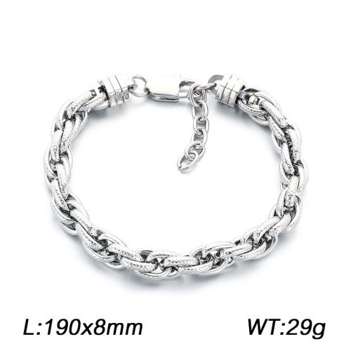 Titanium Steel Bracelet, Vacuum Ion Plating, fashion jewelry & for man 