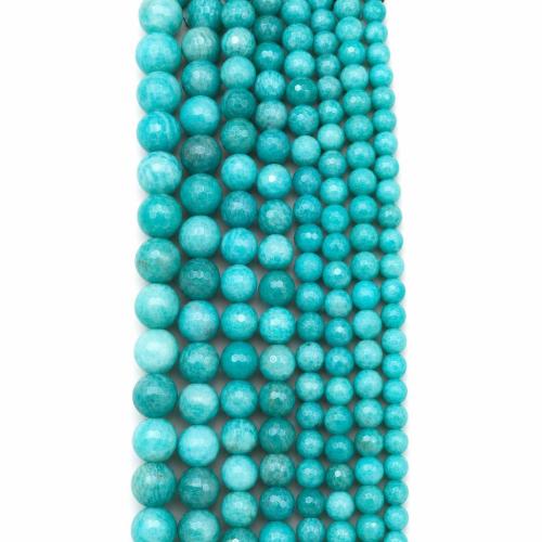 Perles amazonite, Rond, DIY & normes différentes pour le choix & facettes Environ 38 cm, Vendu par brin