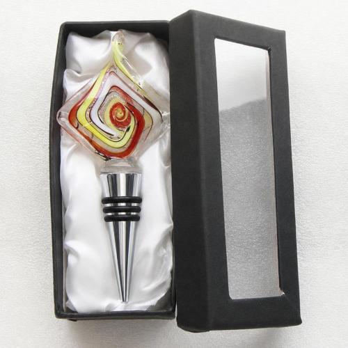 Lampwork Bottle Stopper, with Zinc Alloy, Twist 