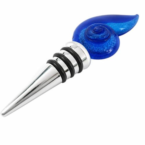 Lampwork Bottle Stopper, with Zinc Alloy, silver foil 120mm 