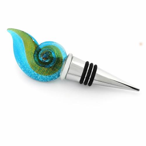 Lampwork Bottle Stopper, with Zinc Alloy, gold sand 