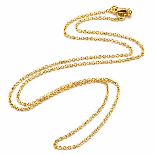 laiton collier de chaîne, Placage, unisexe, plus de couleurs à choisir Environ 18 pouce, Vendu par brin[