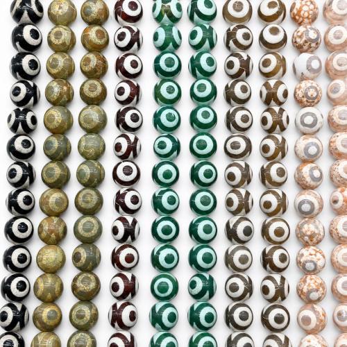 Abalorios Tibetanos Dzi de Ágata, Ágata Tibetana, Esférico, Vintage & Bricolaje, más colores para la opción, 10mm, aproximado 36PCs/Sarta, Vendido por Sarta