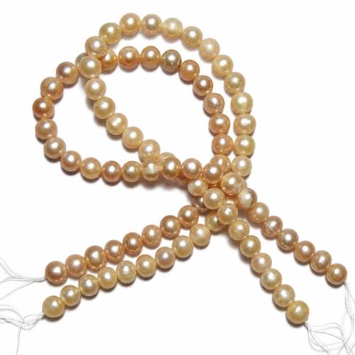 Perles de nacre rondes de culture d'eau douce, perle d'eau douce cultivée, naturel, couleurs mélangées, grade A, 10-11mm Environ 0.8mm pouce, Vendu par brin
