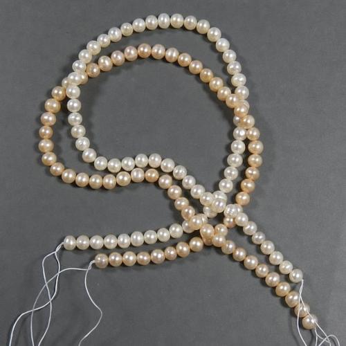 Round Cultured Freshwater Pearl Beads, natural Grade A, 6-7mm Approx 0.8mm Inch 