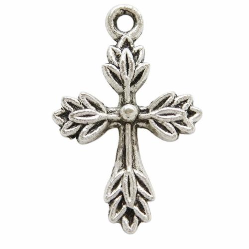 Zinklegierung Kreuz Anhänger, plattiert, keine, frei von Kadmium, 23x17x3mm, Bohrung:ca. 2mm, 400PCs/Tasche, verkauft von Tasche
