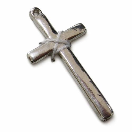 Zinklegierung Kreuz Anhänger, plattiert, keine, frei von Kadmium, 17x33mm, ca. 400PCs/kg, verkauft von kg
