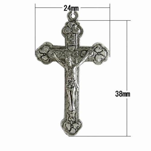 Zinklegierung Kreuz Anhänger, Jesus Kreuz, plattiert, keine, frei von Nickel, Blei & Kadmium, 24x38x6mm, Bohrung:ca. 1mm, verkauft von PC[