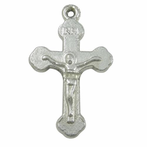 Zinklegierung Kreuz Anhänger, Jesus Kreuz, plattiert, keine, 19x12x2mm, Bohrung:ca. 0.5mm, ca. 650PCs/kg, verkauft von kg
