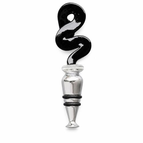 Lampwork Bottle Stopper, with Zinc Alloy, Snake, gold sand 