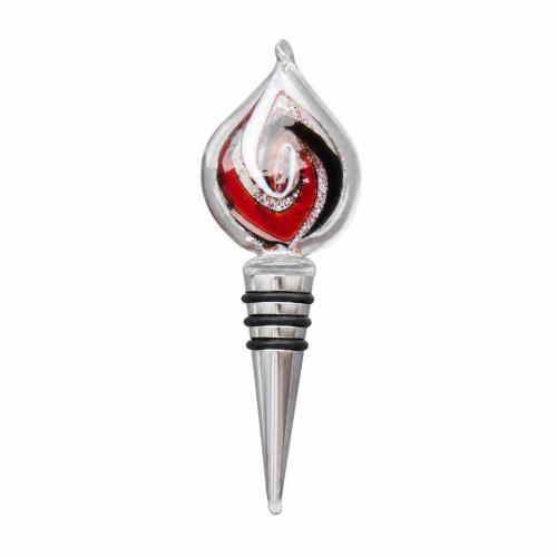 Lampwork Bottle Stopper, with Zinc Alloy, Twist, gold sand 