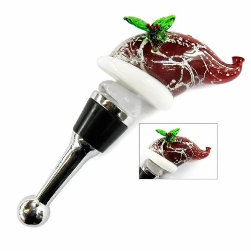 Lampwork Bottle Stopper, with Zinc Alloy, silver foil, 120mm 