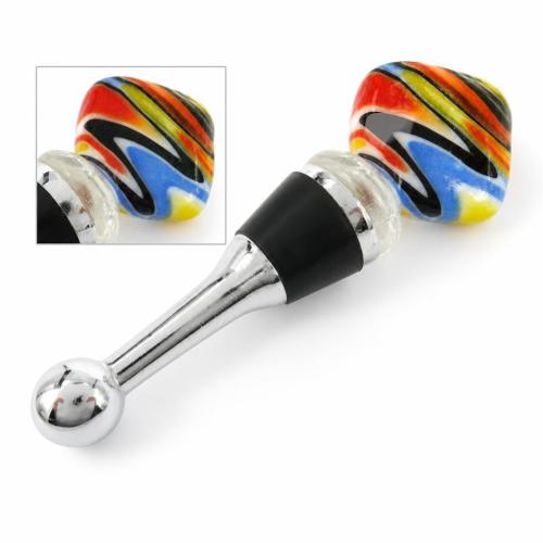Lampwork Bottle Stopper, with Zinc Alloy, Teardrop, 104mm 