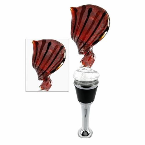 Lampwork Bottle Stopper, with Zinc Alloy, Twist, silver foil, 120mm 