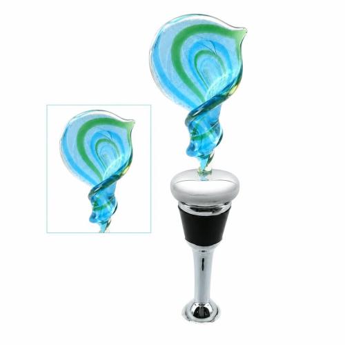 Lampwork Bottle Stopper, with Zinc Alloy, Twist, 130mm 