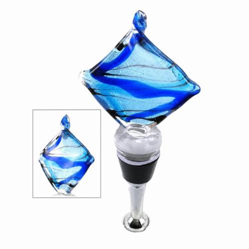 Lampwork Bottle Stopper, with Zinc Alloy, Twist, 120mm 