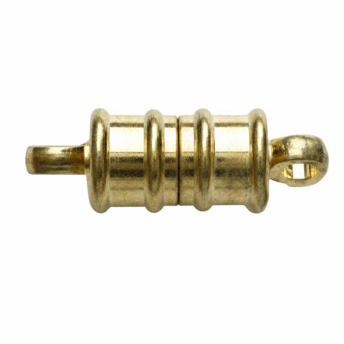Messing Magnetverschluss, Rohr, plattiert, Einzelstrang, keine, 6x17.5mm, Bohrung:ca. 2mm, verkauft von PC[