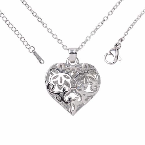 Messing Halskette, mit 304 Edelstahl Kette, mit Verlängerungskettchen von 5cm, Gestell, unisex & verschiedene Stile für Wahl & Micro pave Zirkonia & hohl, Länge:ca. 40 cm, verkauft von PC[