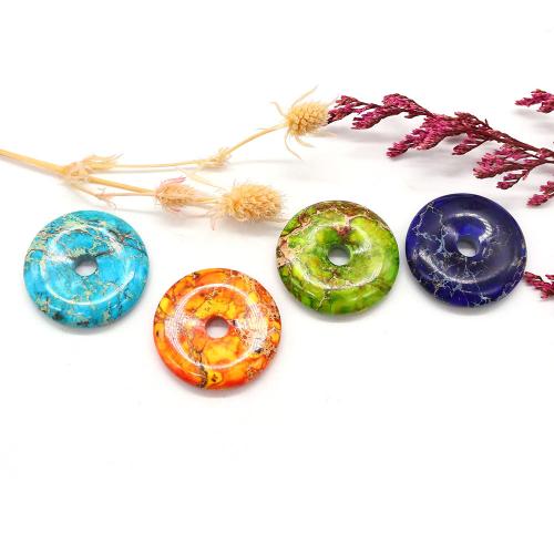 Impression Jasper Pendants, Donut, DIY 30mm 
