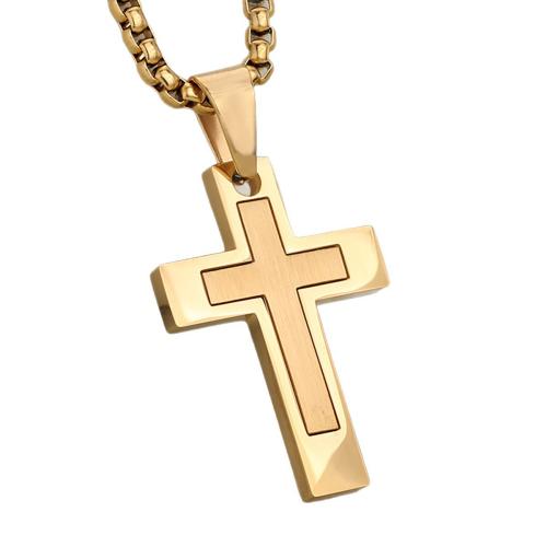 Stainless Steel Cross Pendants, 304 Stainless Steel, Vacuum Ion Plating, DIY 