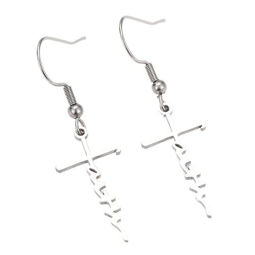 304 Stainless Steel Drop Earring & for woman, original color 