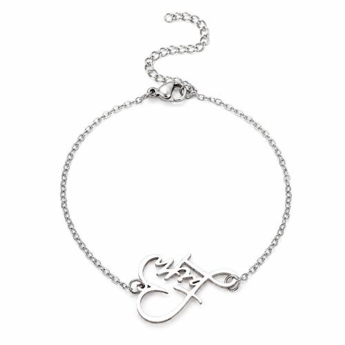 304 Stainless Steel Bracelet, with 5cm extender chain, polished, Unisex original color Approx 18 cm 