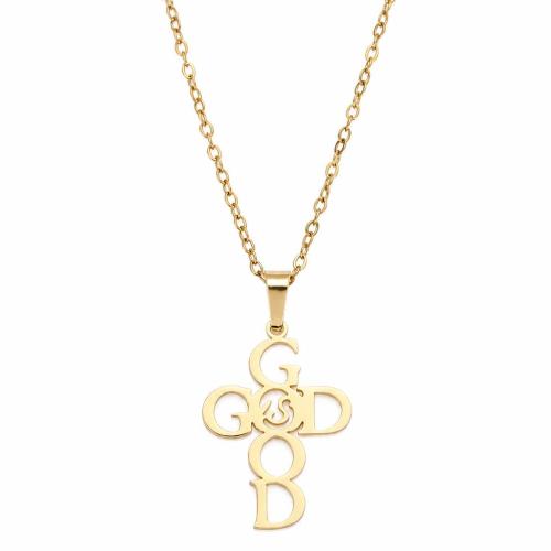 304 Stainless Steel Necklace, with 5cm extender chain, gold color plated, cross chain & Unisex Approx 44.5 cm 