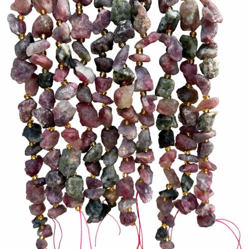 Abalorio De Turmalina Natural , Pepitas, pulido, Bricolaje, beads size 13-15mm, longitud:aproximado 38 cm, Vendido por Sarta