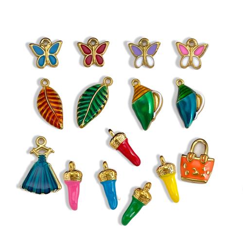 Stainless Steel Enamel Pendants, 304 Stainless Steel, plated, DIY 
